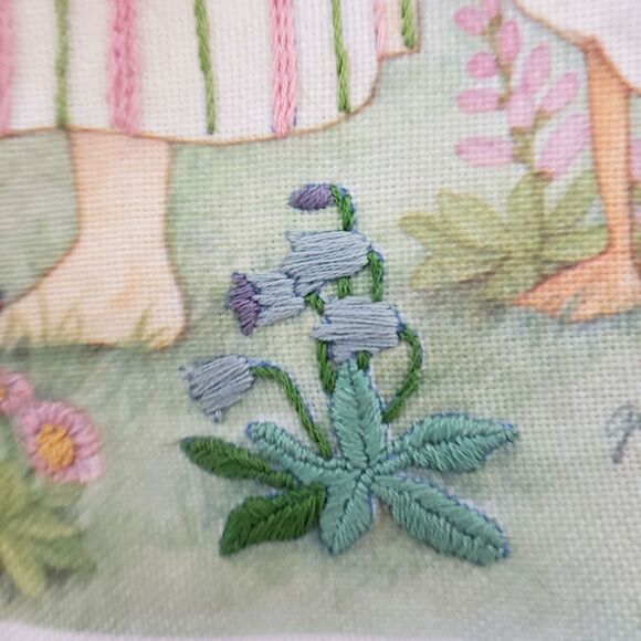 Hand Embroider Picture 1987 The Creative Circle Little Girl with Geese - Picture 3 of 4